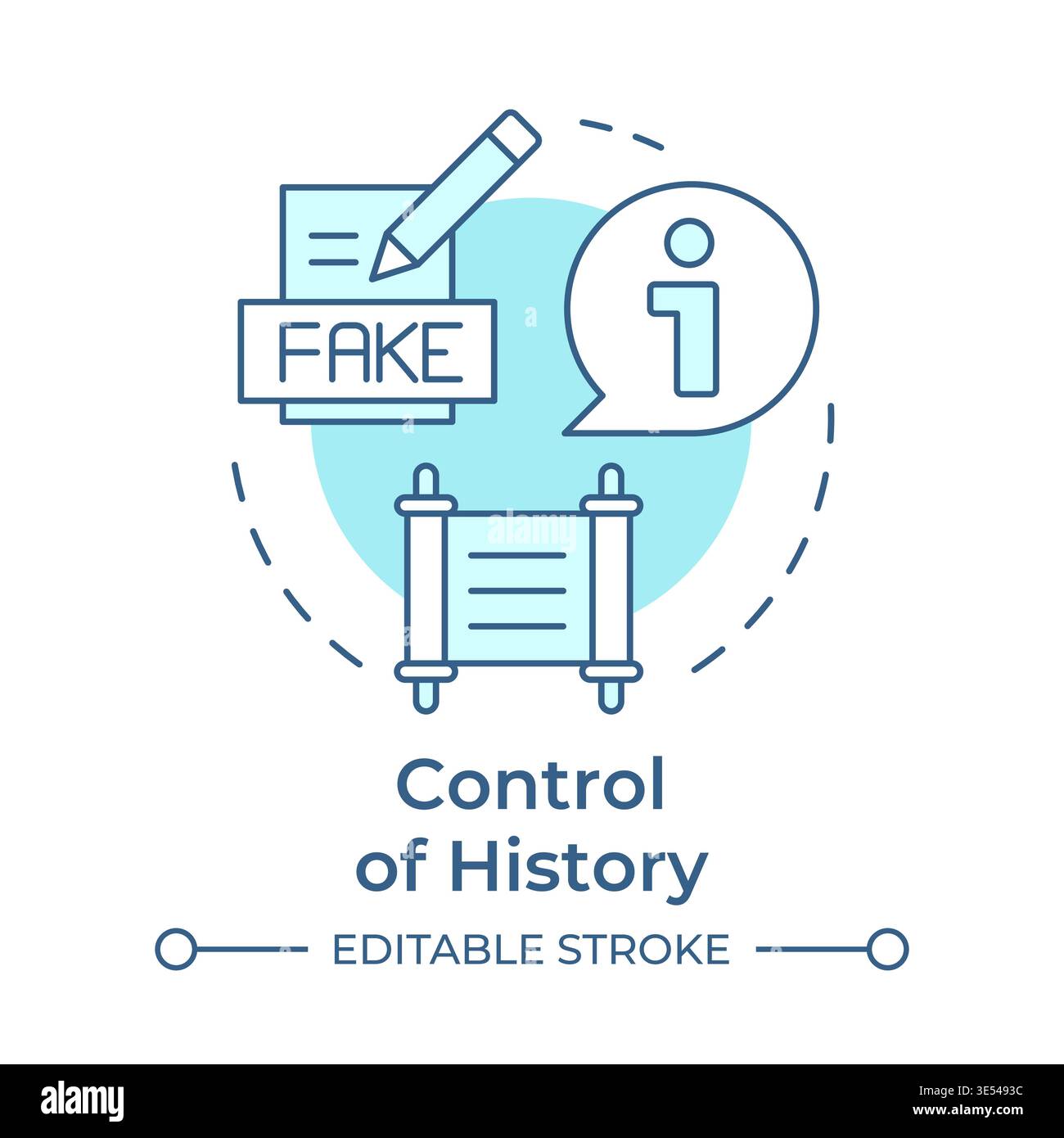 Control of history soft blue concept icon Stock Vector