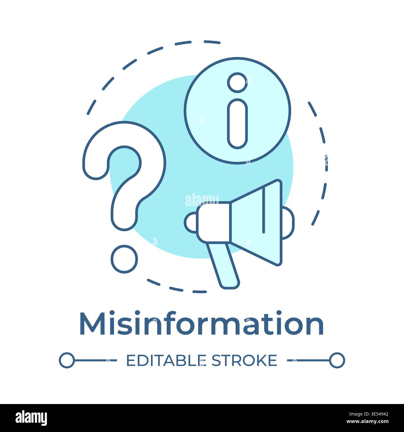 Misinformation soft blue concept icon Stock Vector
