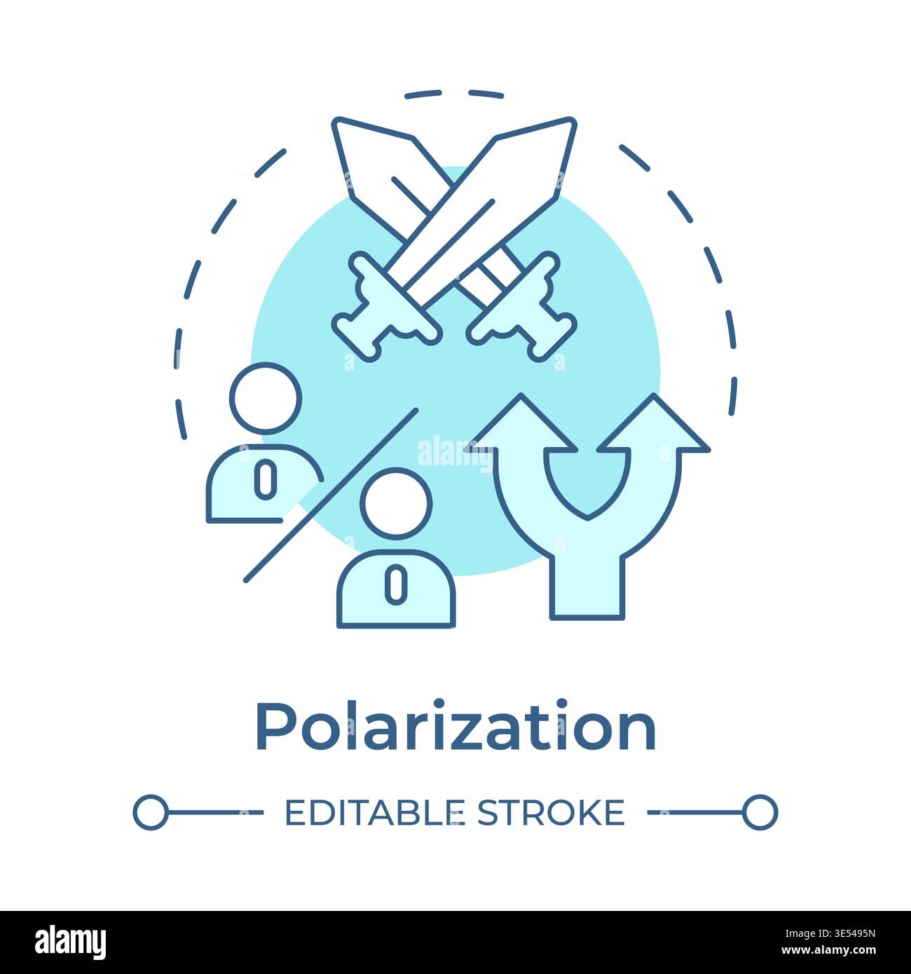 Polarization soft blue concept icon Stock Vector