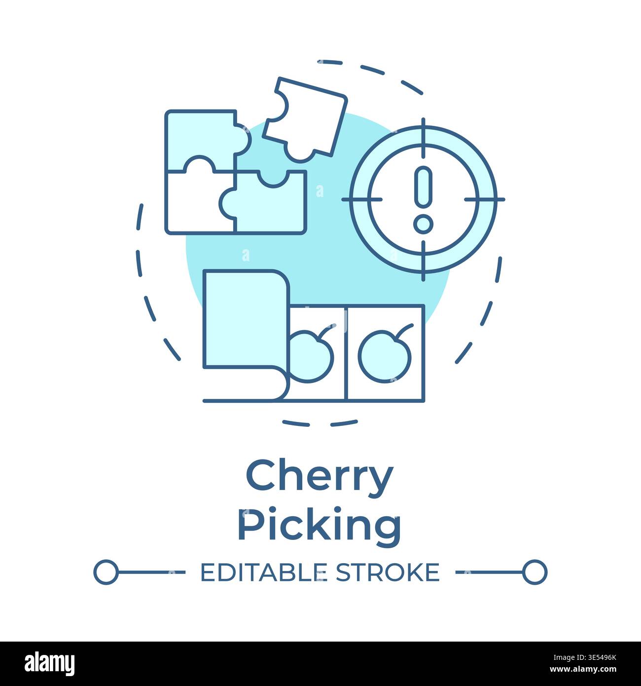 Cherry picking soft blue concept icon Stock Vector