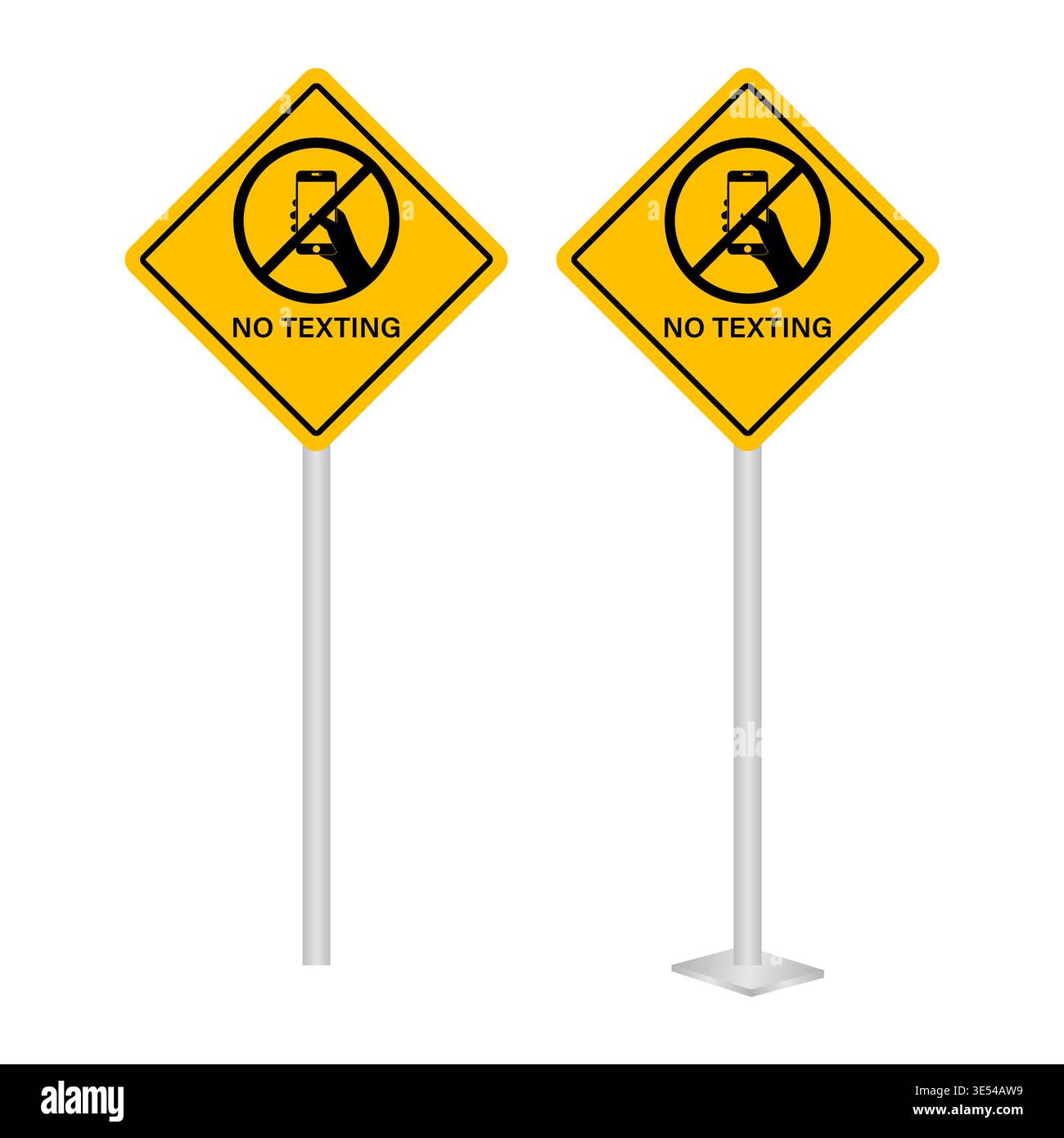 Do Not Text Sign No Texting While Driving Sign. Do Not Use Phone While Driving. Careless ...