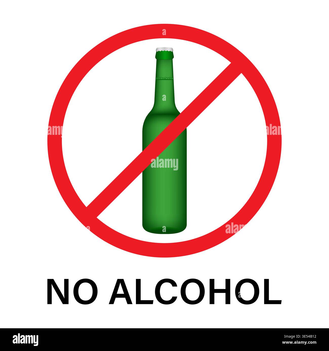 No Alcohol Sign. Vector Illustration. Stock Vector