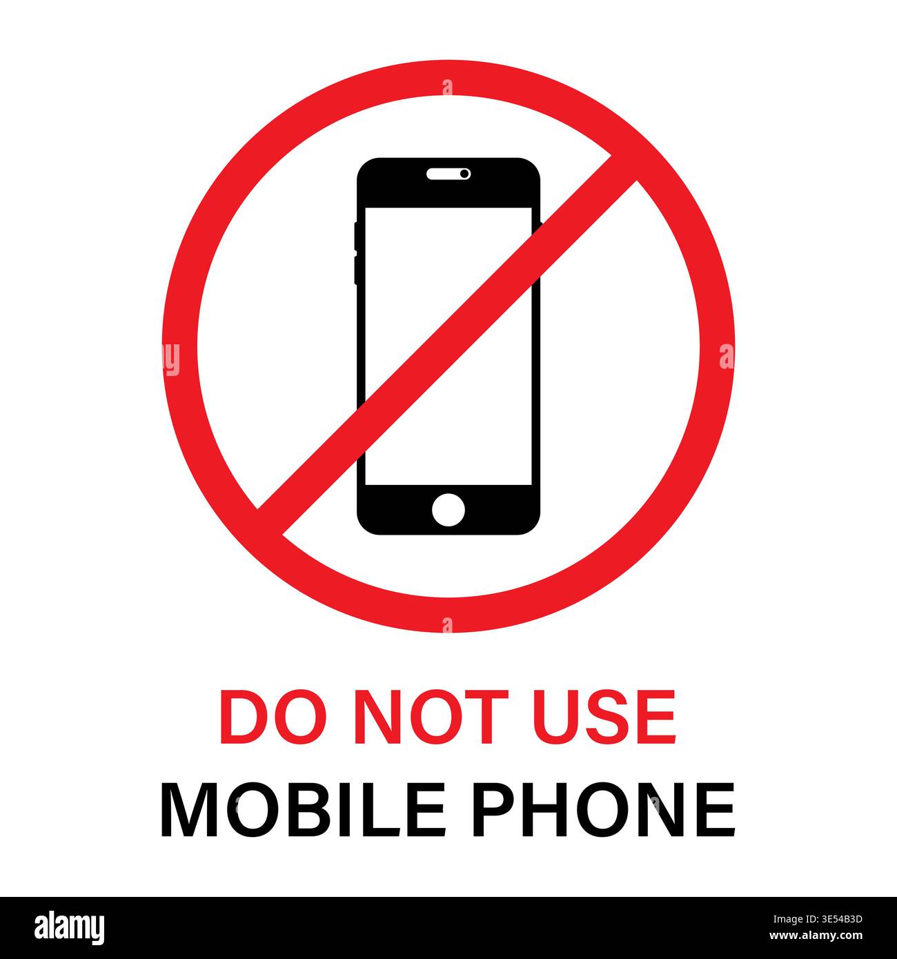 No Cell Phone. No Mobile Phone Sign. Phone Not Allowed. No texting or Calling. Vector Illustration. Stock Vector