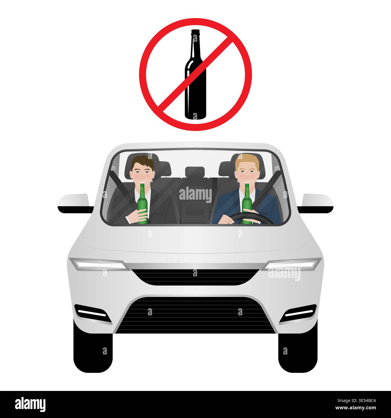 Man Drinking Alcohol While Driving a Car. Do Not Drink and Drive ...
