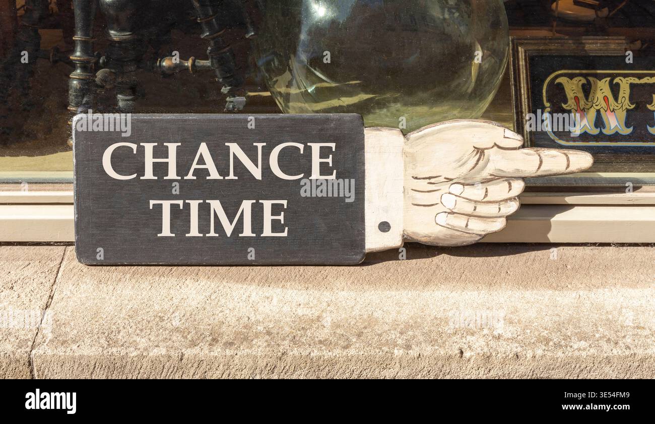 Chance time symbol. Concept word Chance time on beautiful black wooden ...