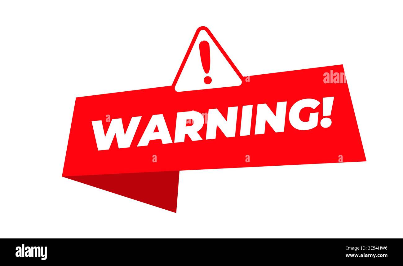 Important Header Sign Isolated warning banner featuring a bold attention sign in a clean flat ...