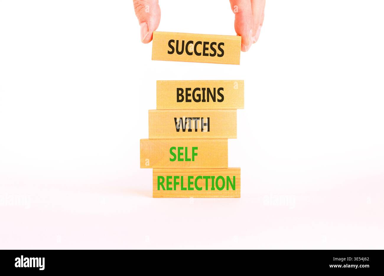 Self reflection symbol. Concept words Success begins with self ...