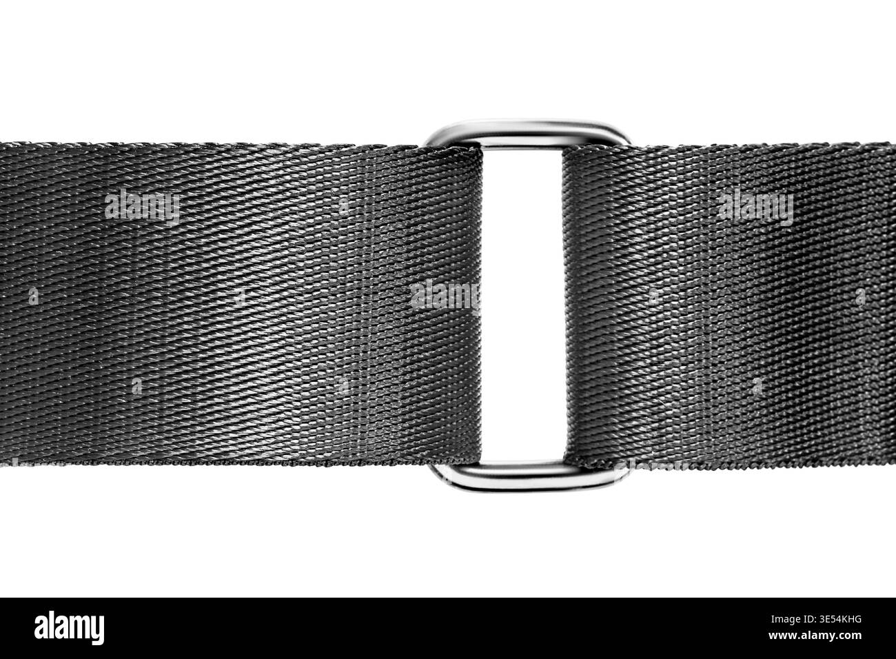 Black bag fabric strap closeup isolated on white background Stock Photo