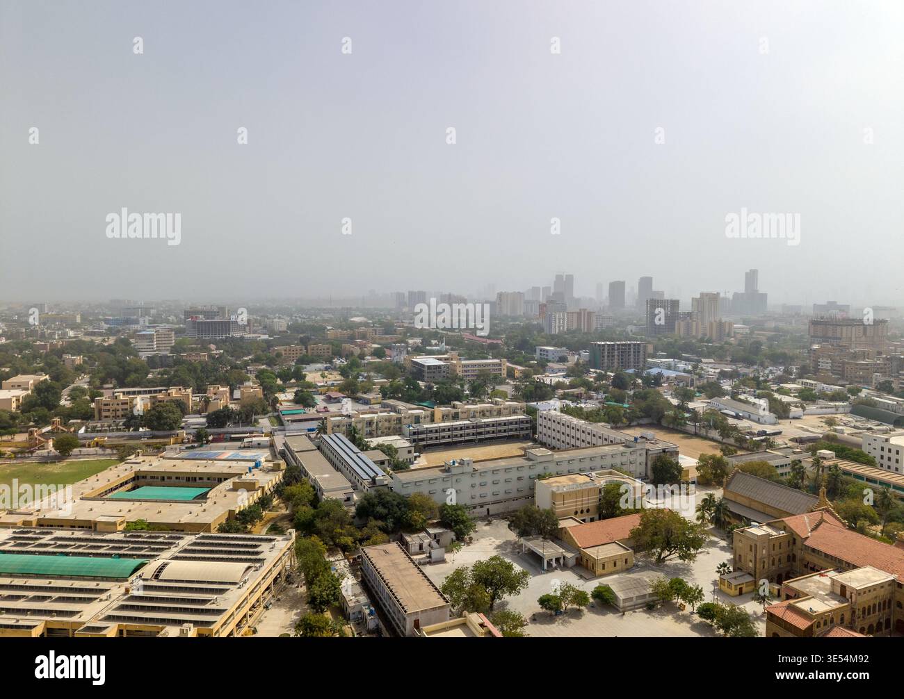 Aerial view of St. Patrick's Cathedral and the surrounding urban ...