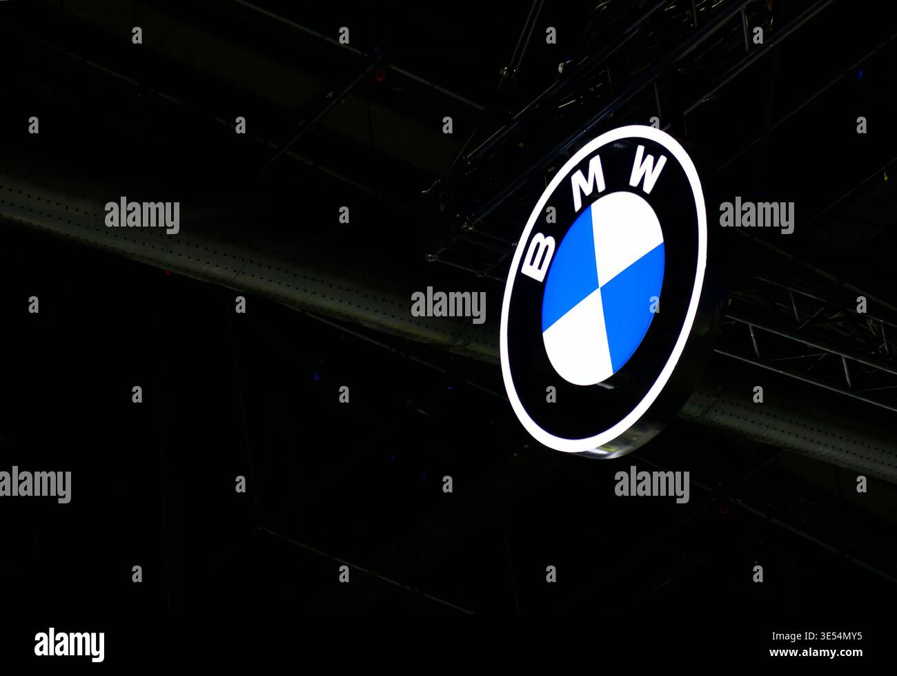 Thailand-March 26,2026: BMW logo at at the 47 Bangkok International Motor Show ,At IMPACT Challenger Hall, Muang Thong Thani. Stock Photo