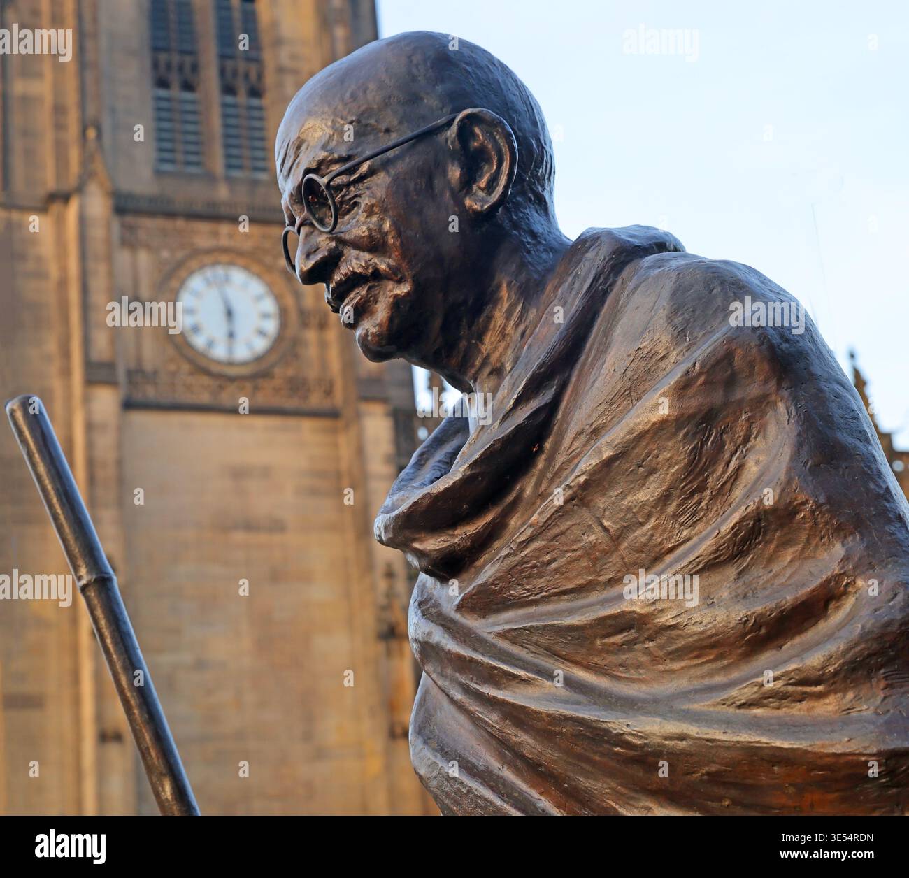 Gandhi Statue Manchester. Stock Photo