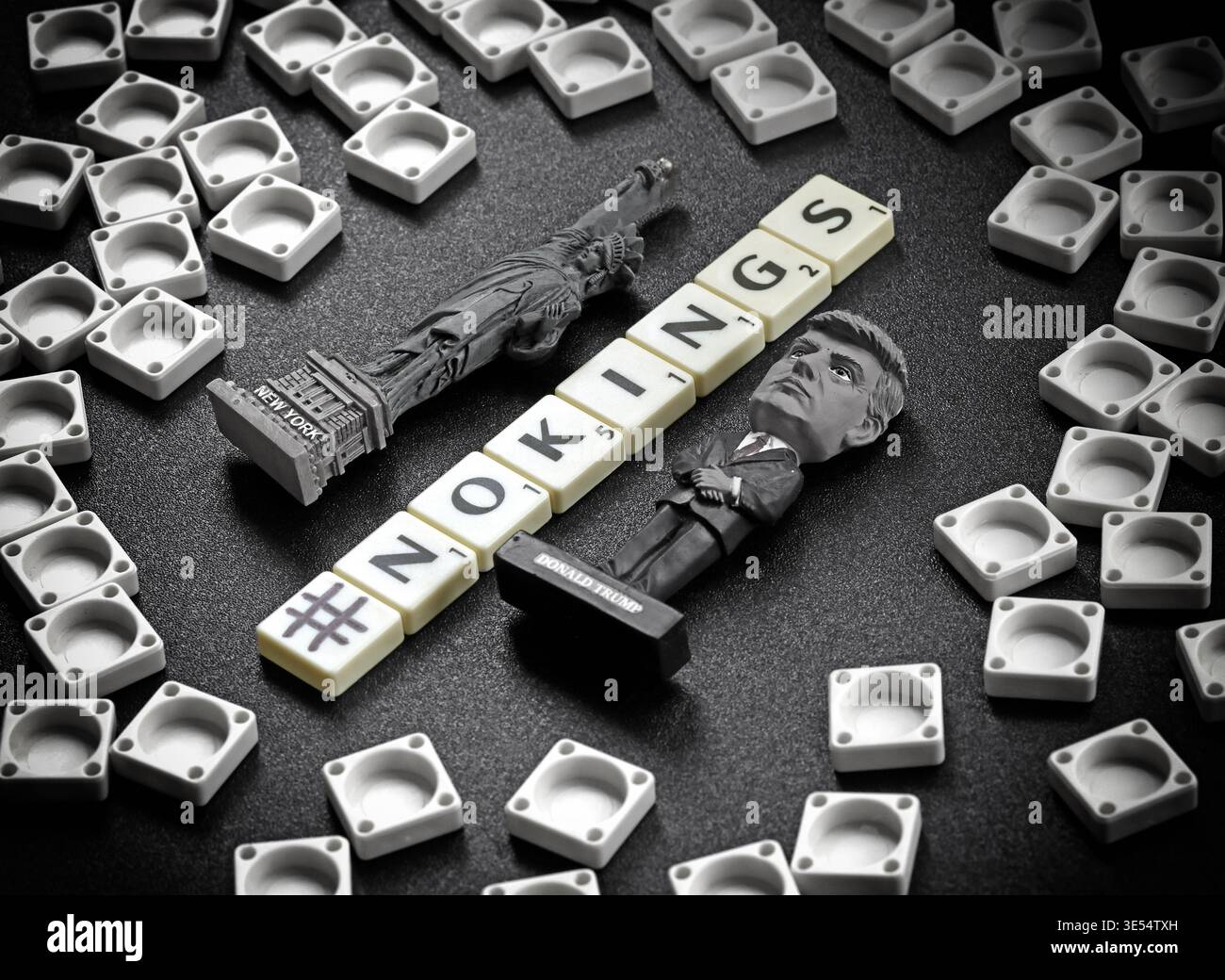 No Kings NoKings protests in USA against Donald Trump acting like a king Stock Photo