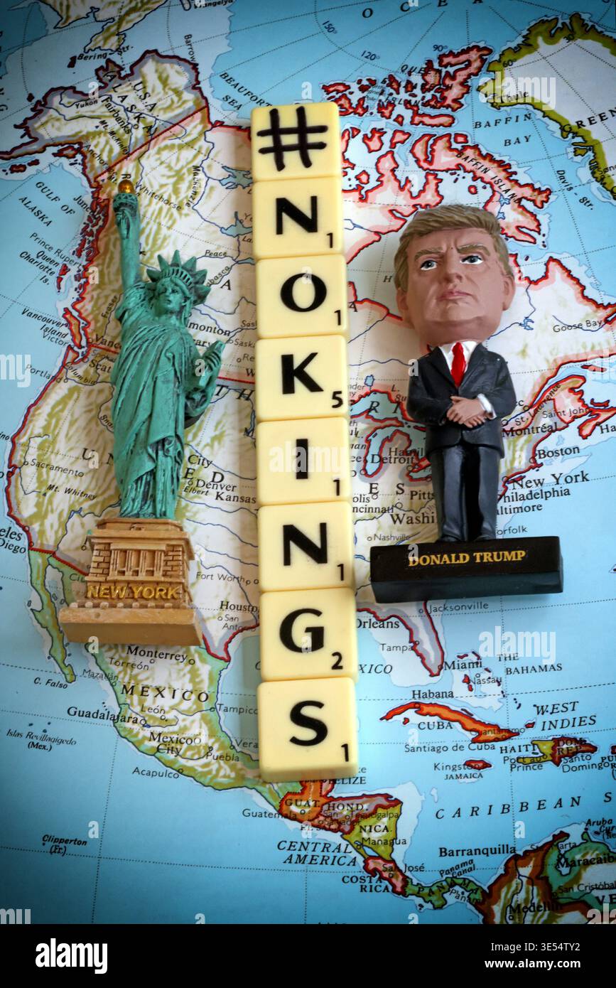 No Kings NoKings protests in USA against Donald Trump acting like a king Stock Photo