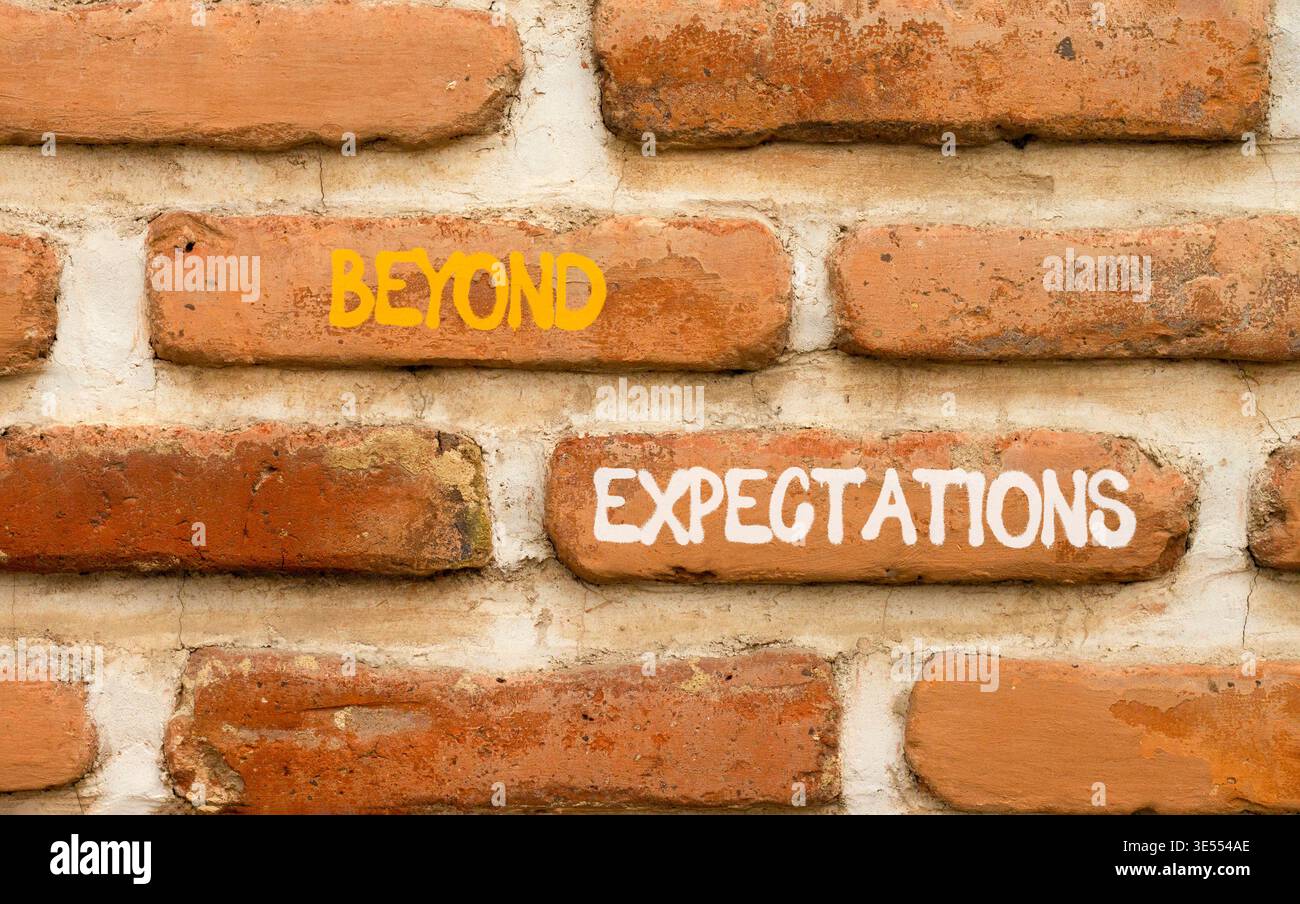 Beyond expectations words symbol. Concept words Beyond expectations on ...