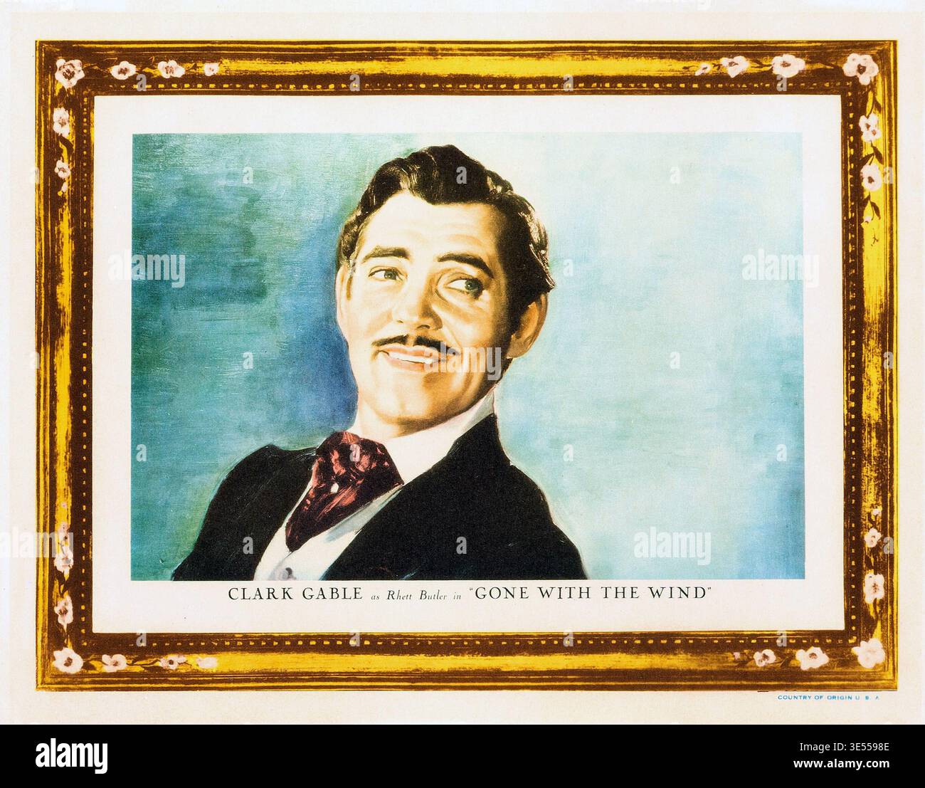 This 1939 lobby card features an illustration of Clark Gable as Rhett ...