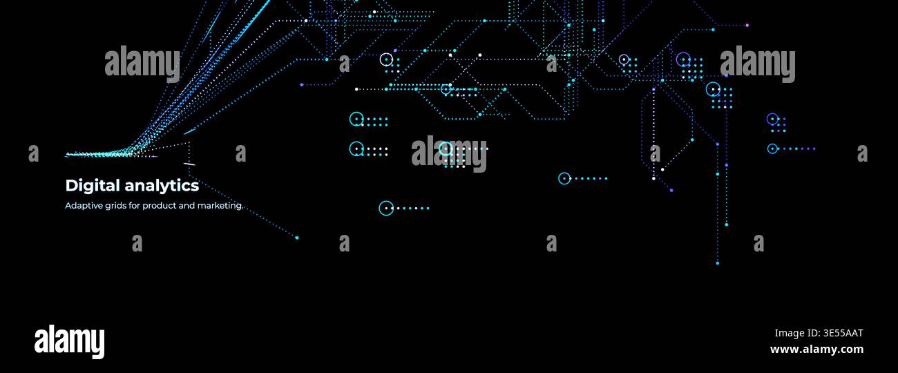 AI Neural Network Business Analytics Artificial Intelligence Background, Big Data Transform Technology, Data Science Machine Learning. Analyzing Stock Vector