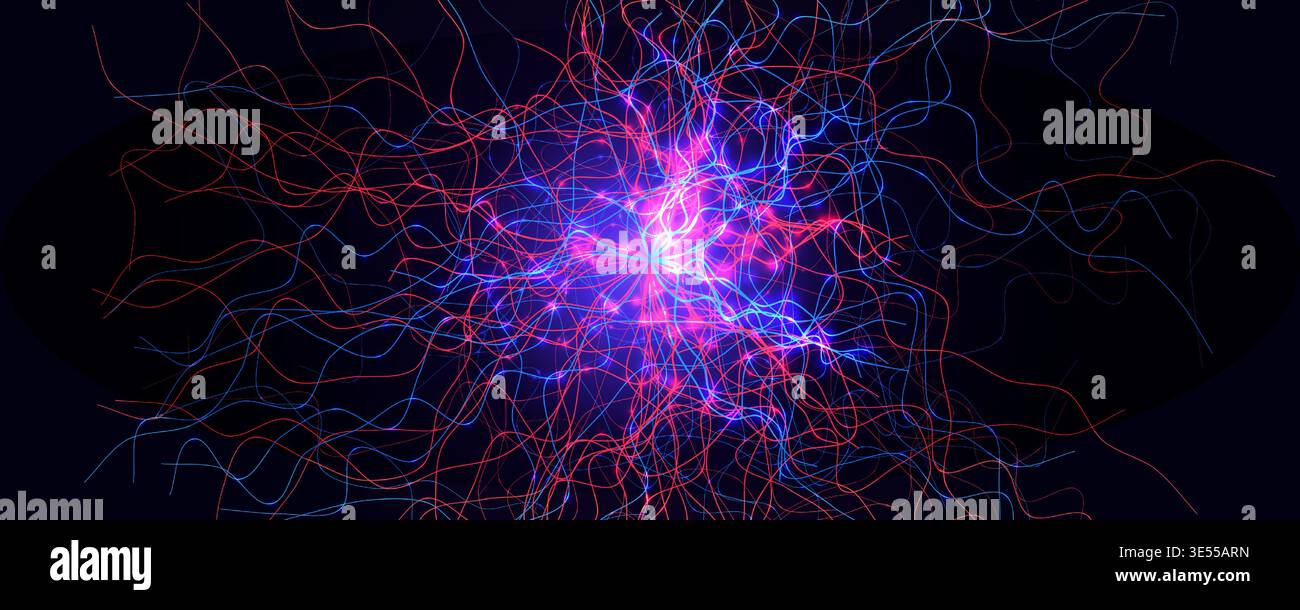 Ai Neural Network Synapse Data Quantum Electricity Energy Cyber Connectivity Abstract Technology Digital Signal Innovation Algorithm Deep Analytics Stock Vector