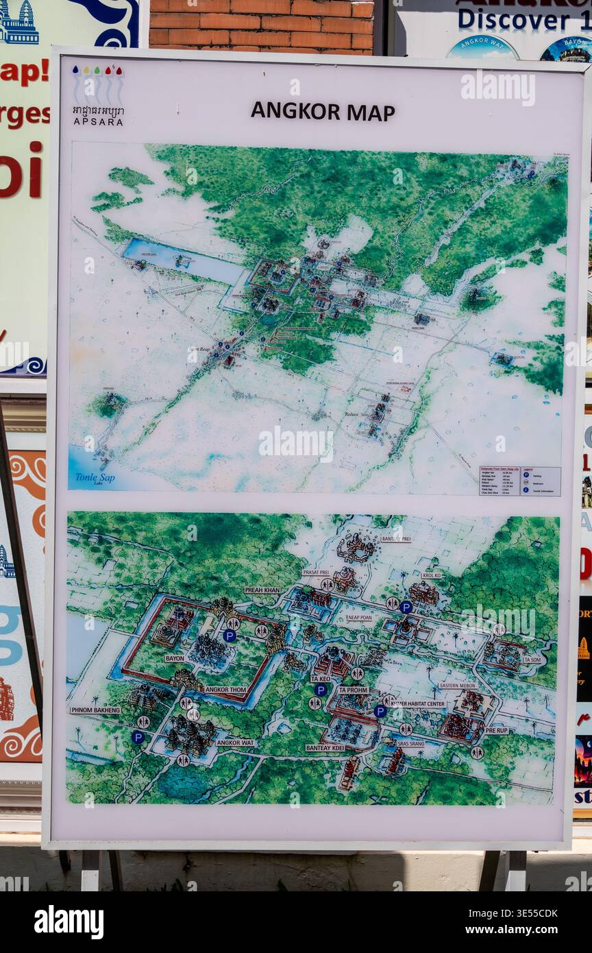 Angkor archaeological park map hi-res stock photography and images - Alamy