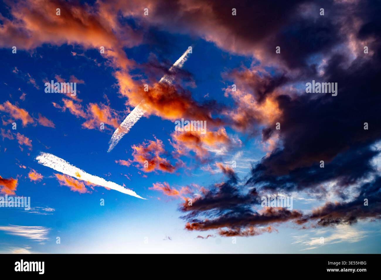 Dramatic skies with ominous clouds. Stock Photo