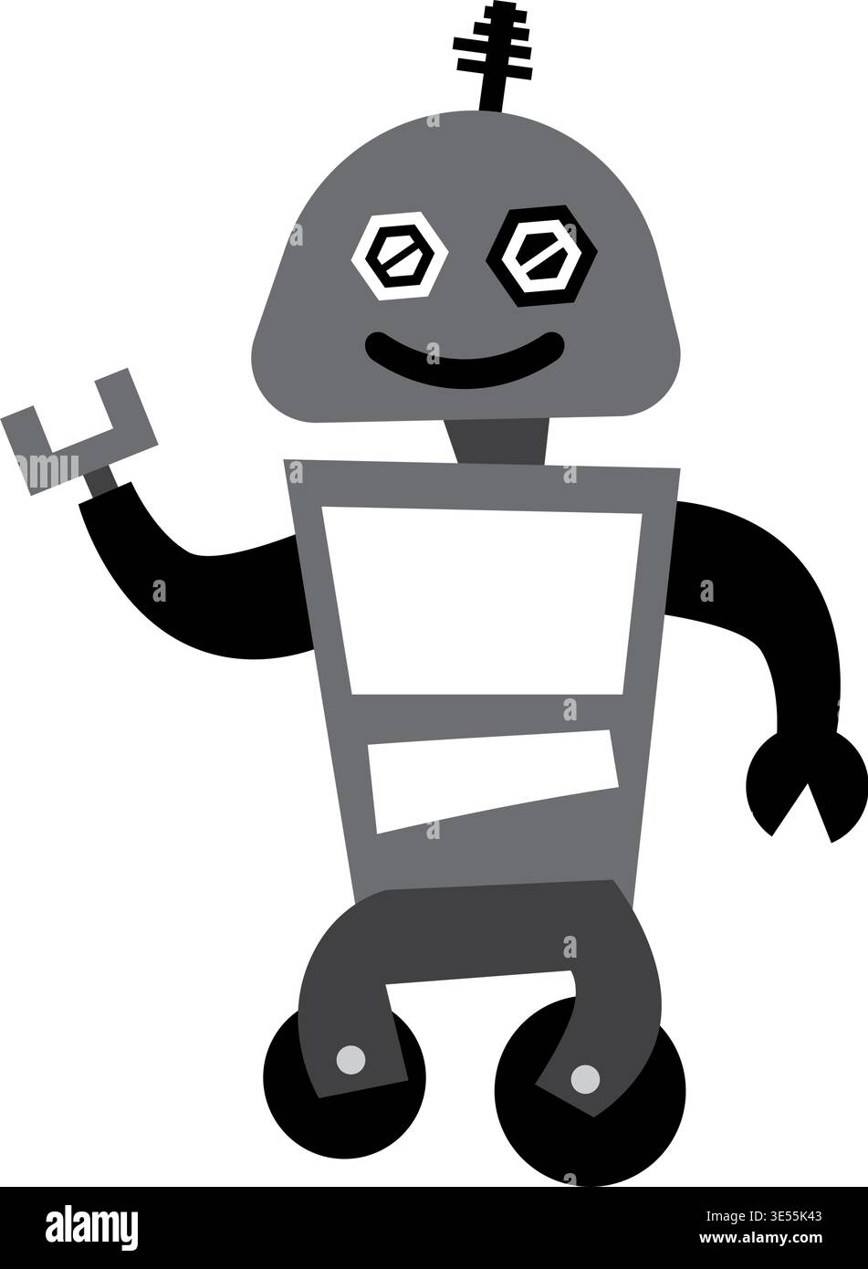 Cute robot character flat vector illustration Stock Vector Image & Art ...