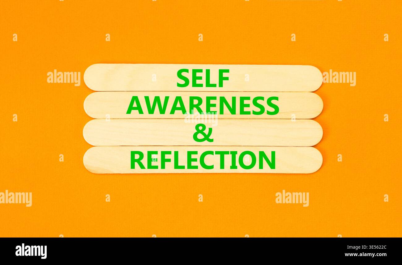 Self awareness and reflection symbol. Concept words Self awareness and ...