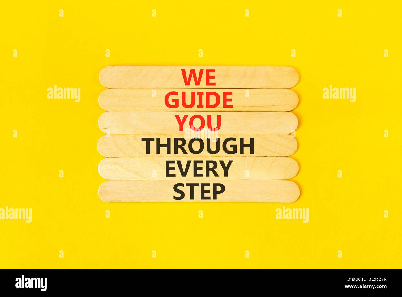 Guide Through We guide you through every step symbol. Concept words We guide you ...