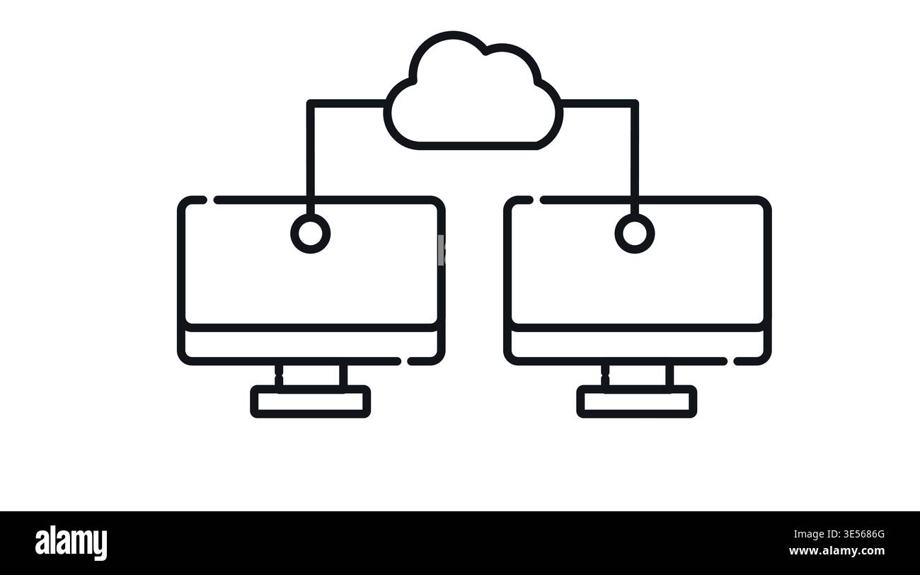 Cloud computing connection icon Stock Vector