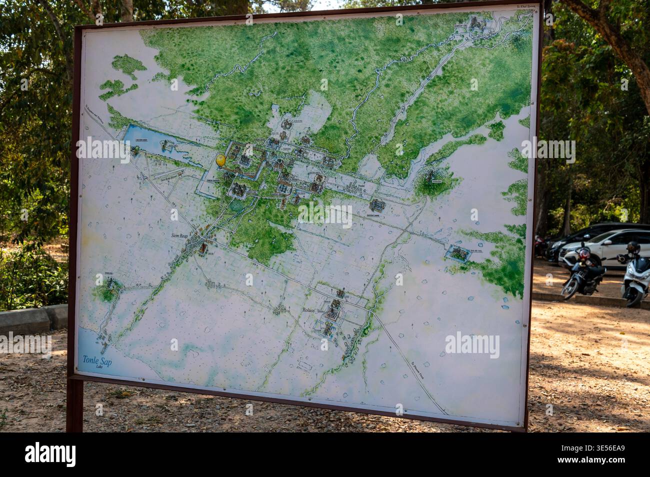 The large tourist map of the Angkor Archaeological Park in Siem Reap ...