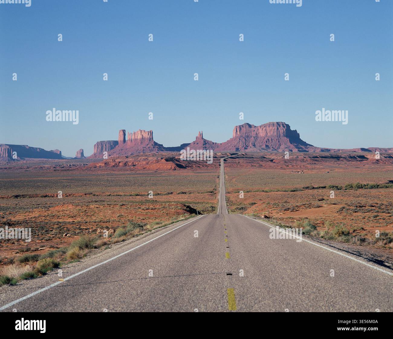 United States. Utah. Landscape. Road to Monument Valley. Stock Photo