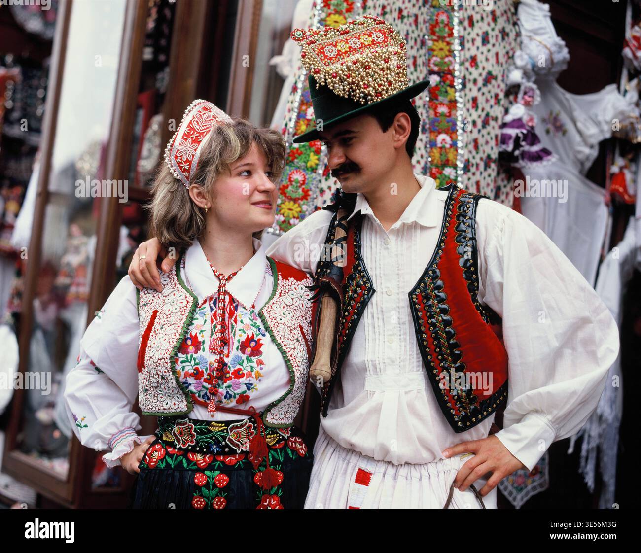 Young woman in hungarian traditional costume hi-res stock