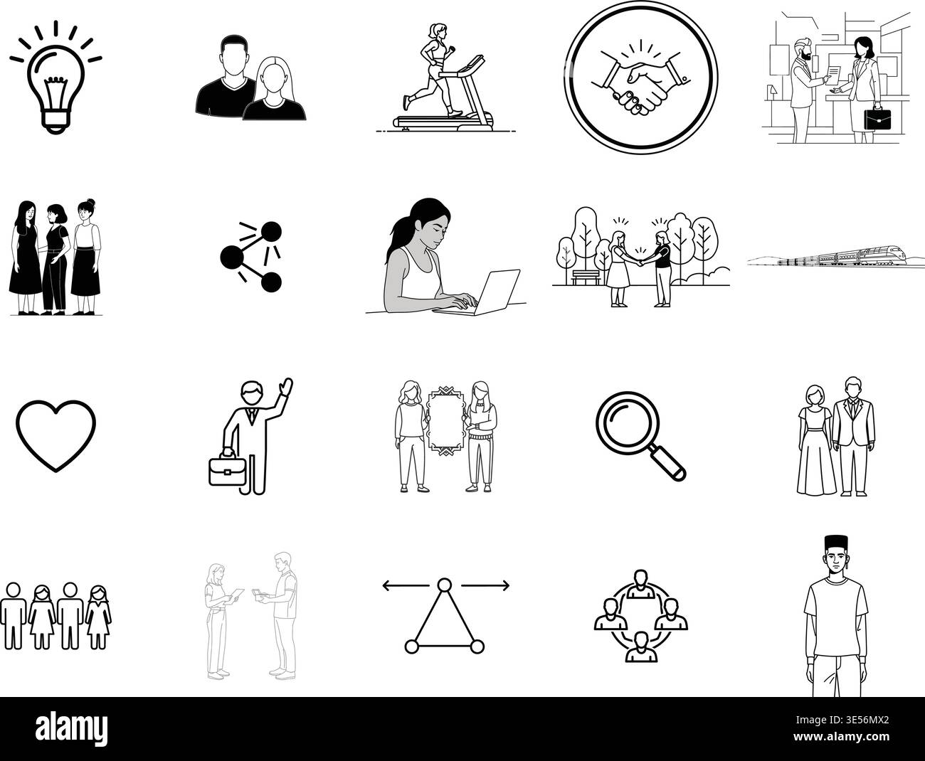 A visual dictionary of icons and symbols representing various concepts ...