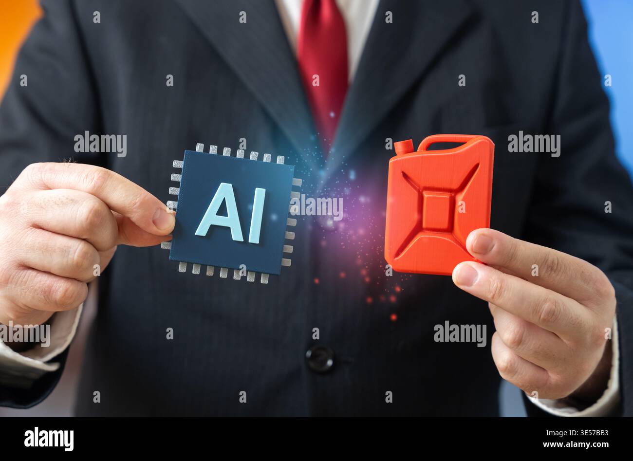 AI helps resolve fuel crisis through smarter refining processes. Technology improves efficiency. Smart management, data analysis, innovation optimize Stock Photo