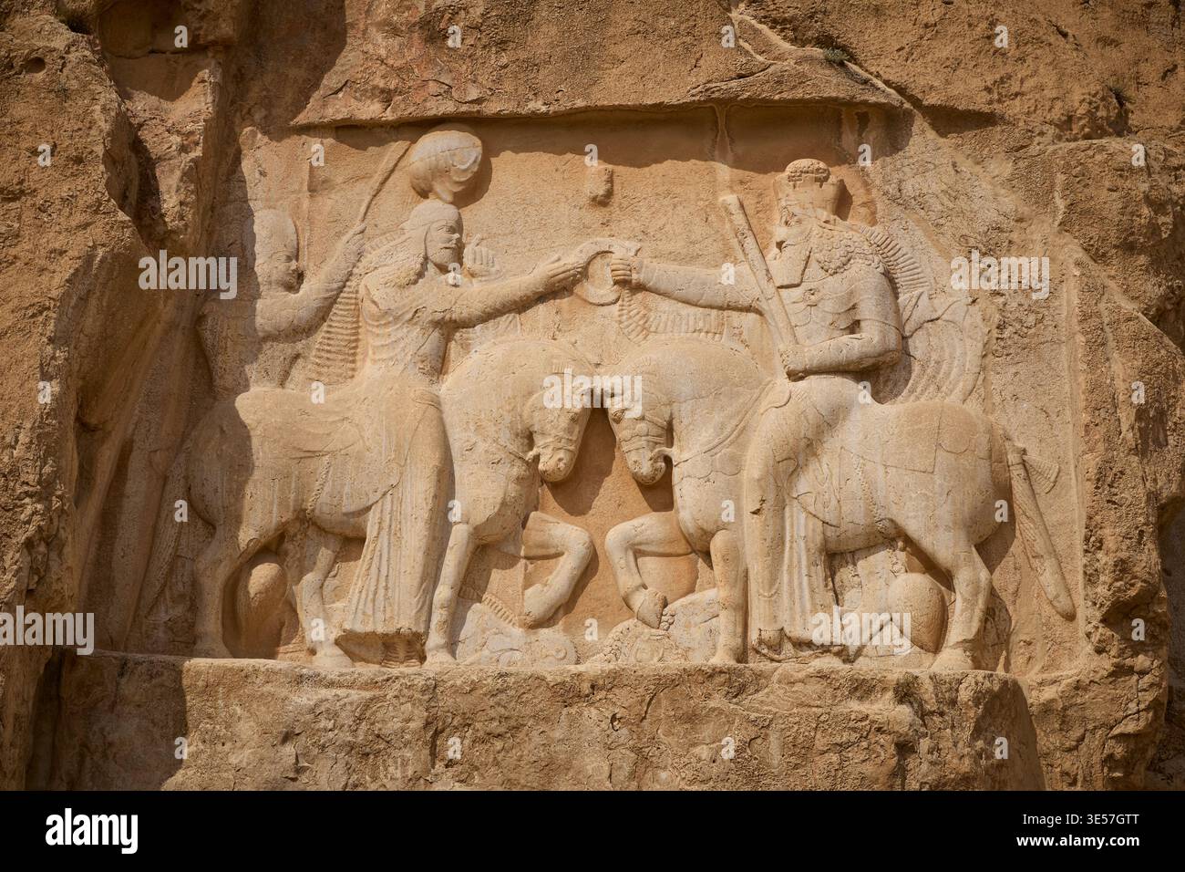 Ancient Persian relief in Naghsz-e Rostam, Iran Stock Photo