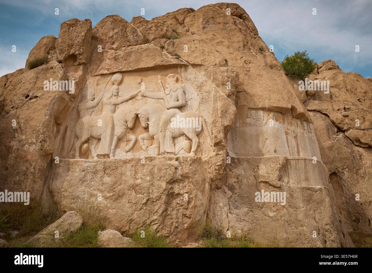Ancient Persian relief in Naghsz-e Rostam, Iran Stock Photo