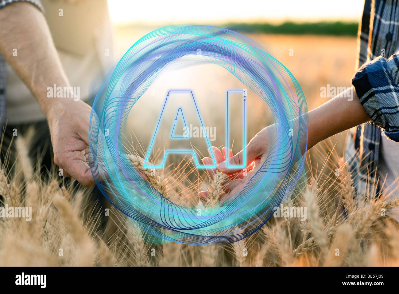 Using artificial intelligence in precision agriculture. Smart farming concept. Stock Photo