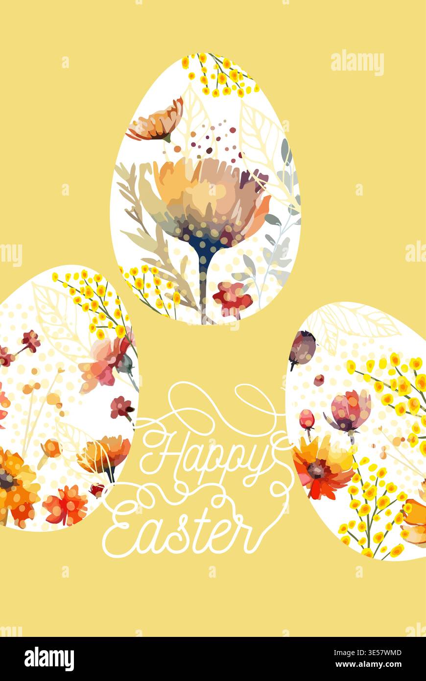 Happy Easter. Egg Card Hand drawn. Not AI, vector illustration Stock Vector