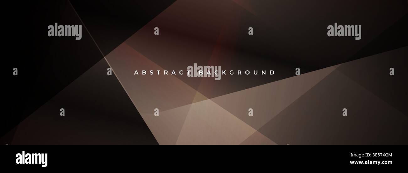 Warm triangular planes form layered composition, abstract background of muted brown gradients and soft shadows, clean angular facets creating elegant Stock Vector