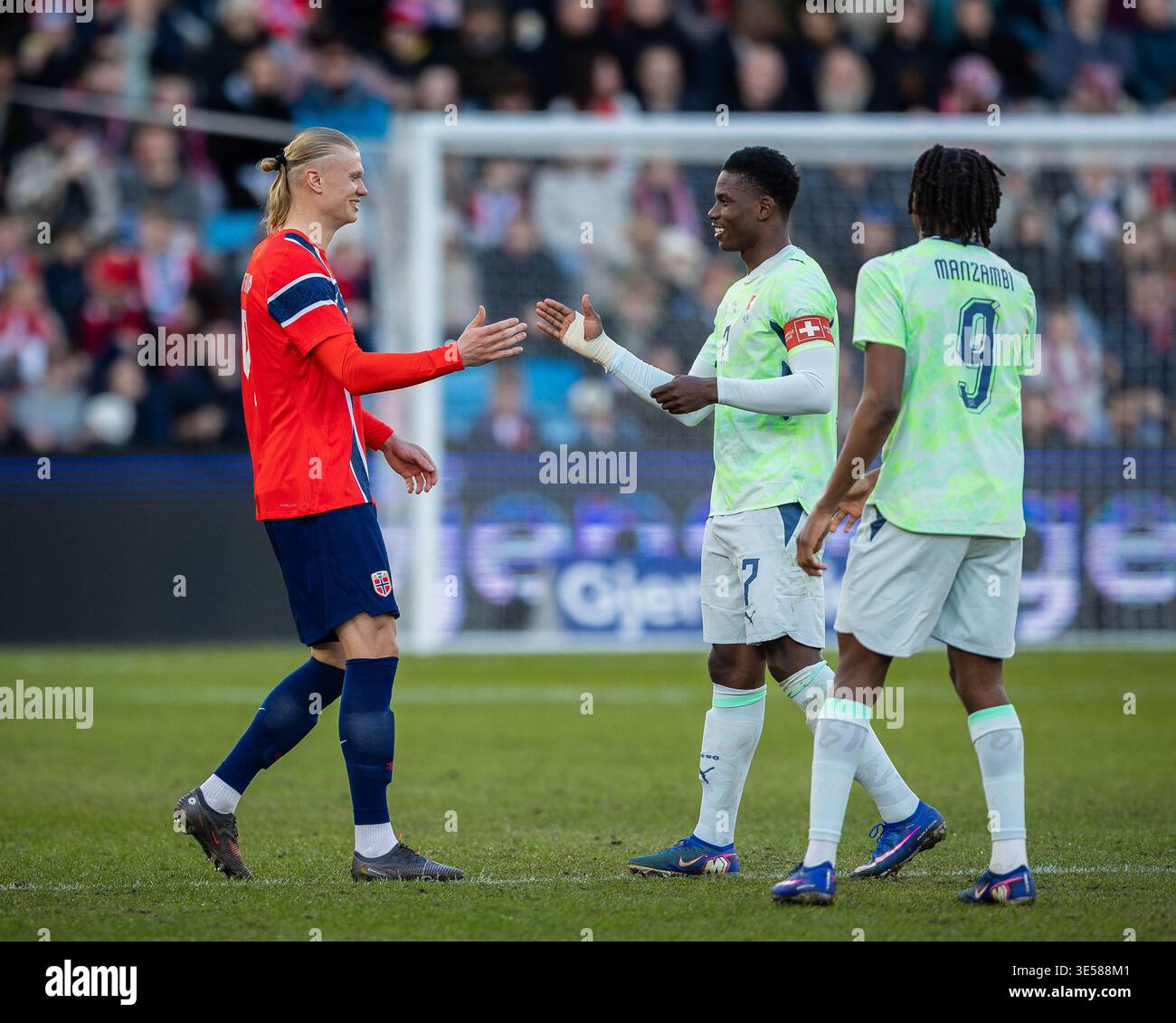 Oslo, Norway, 31 Mar 2026, Erling Haaland and Breel Embolo at Norway v ...