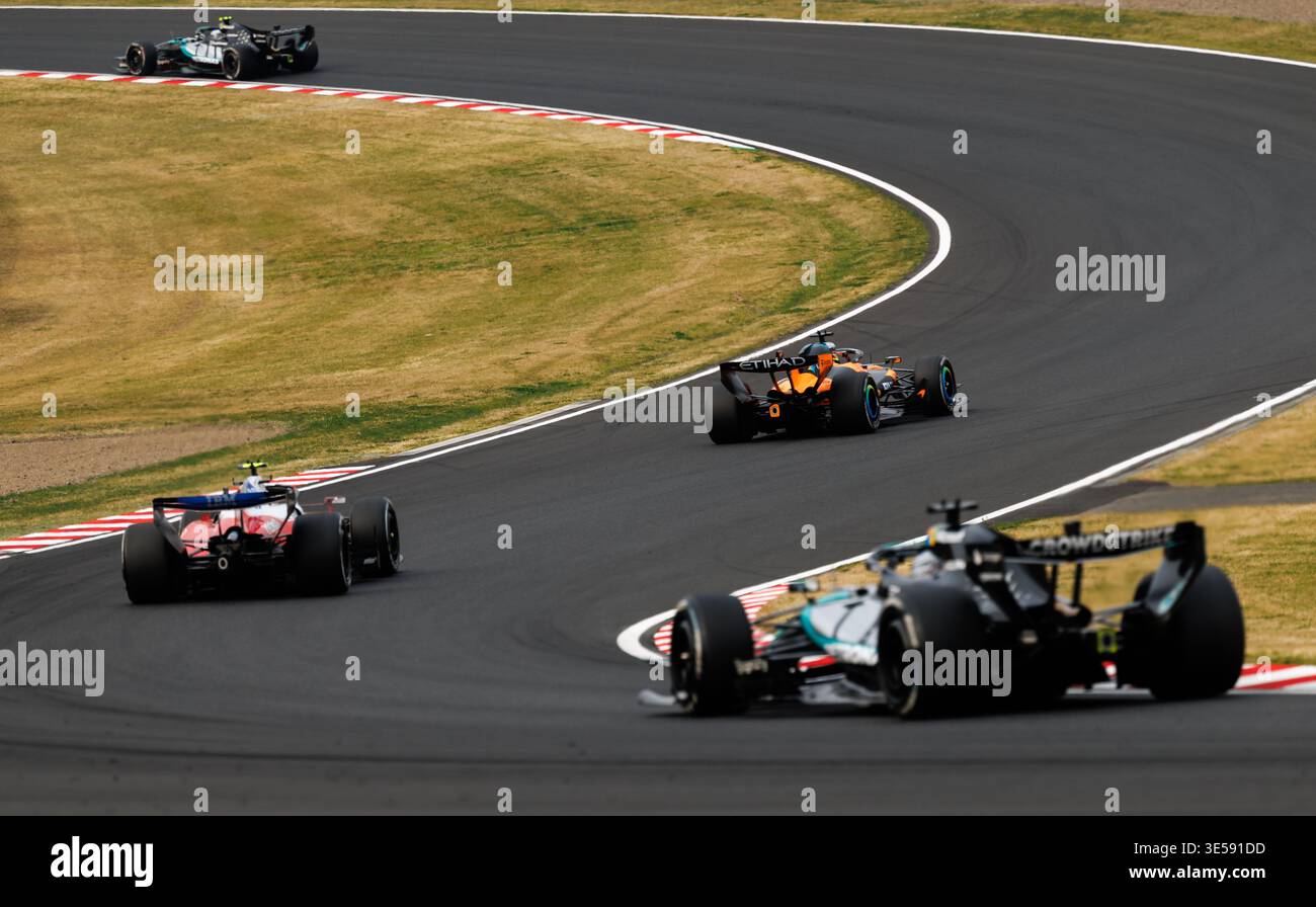 Suzuka, 29 Mar 2026: Cars during the race following a saftey car after ...