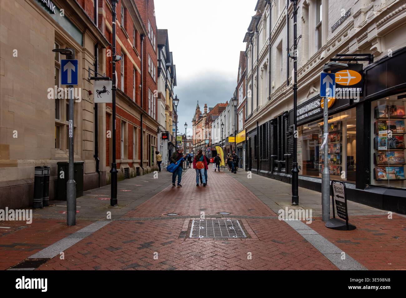 A view long Cross Street in Reading town centre, Berkshire, UK Stock Photo