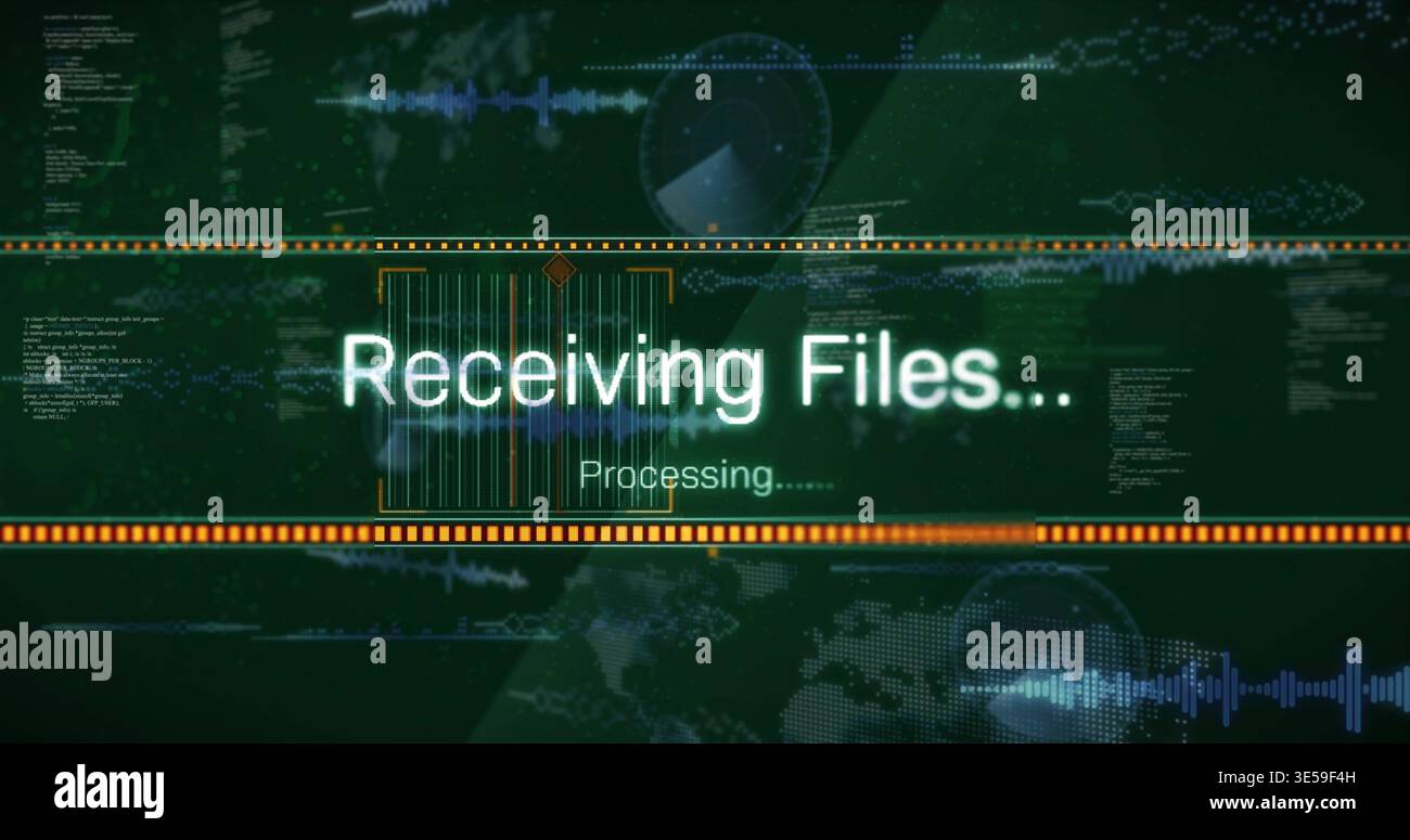 Displaying UI headline Receiving Files Stock Photo