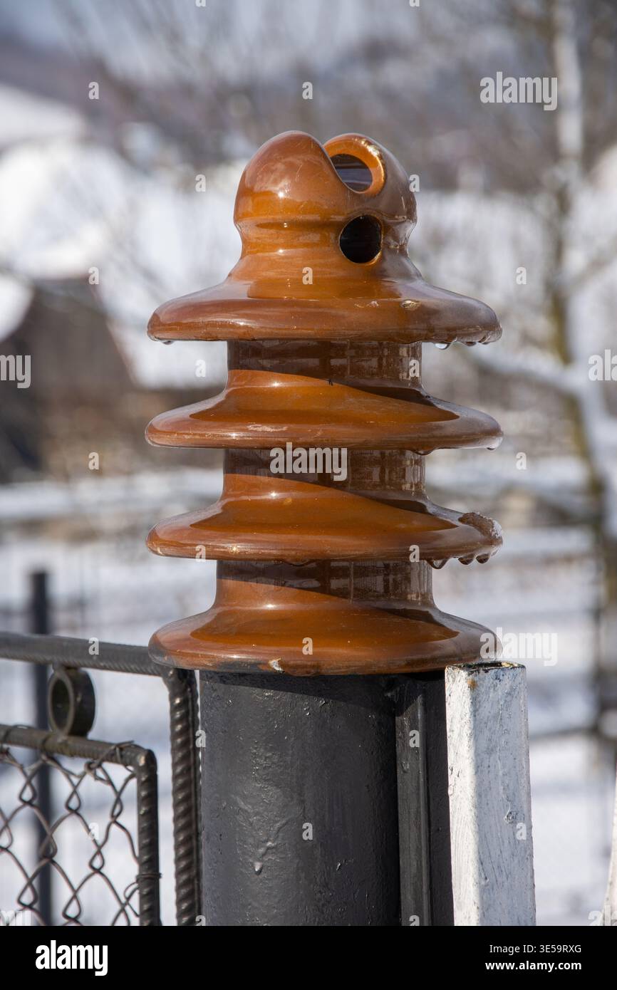 ceramic pin-type electrical insulator, commonly used on overhead power ...