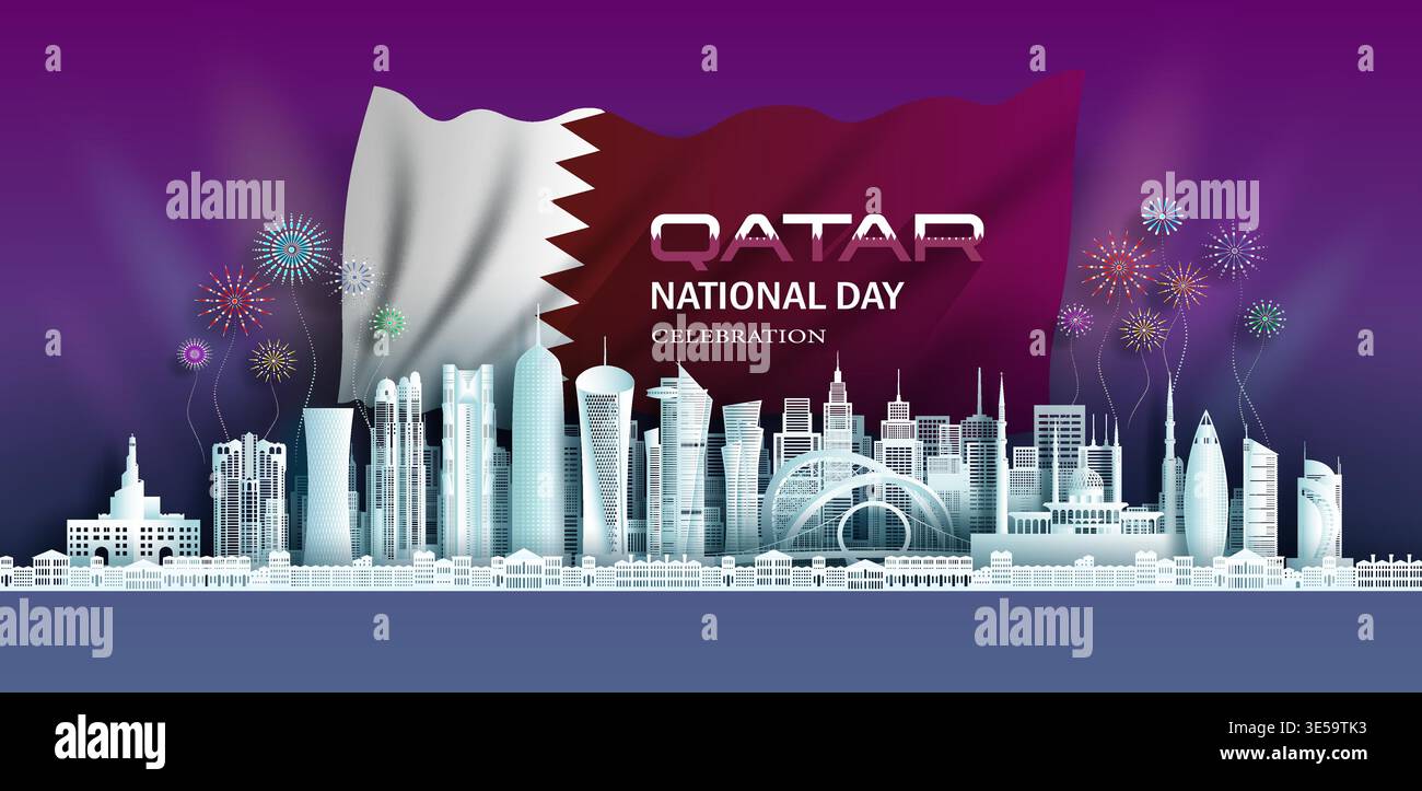 Doha Landmarks Vector Qatar doha tourism landmarks Stock Vector Images - Alamy