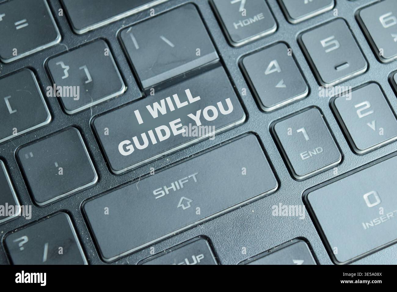 I will guide you on the button keyboard Stock Photo