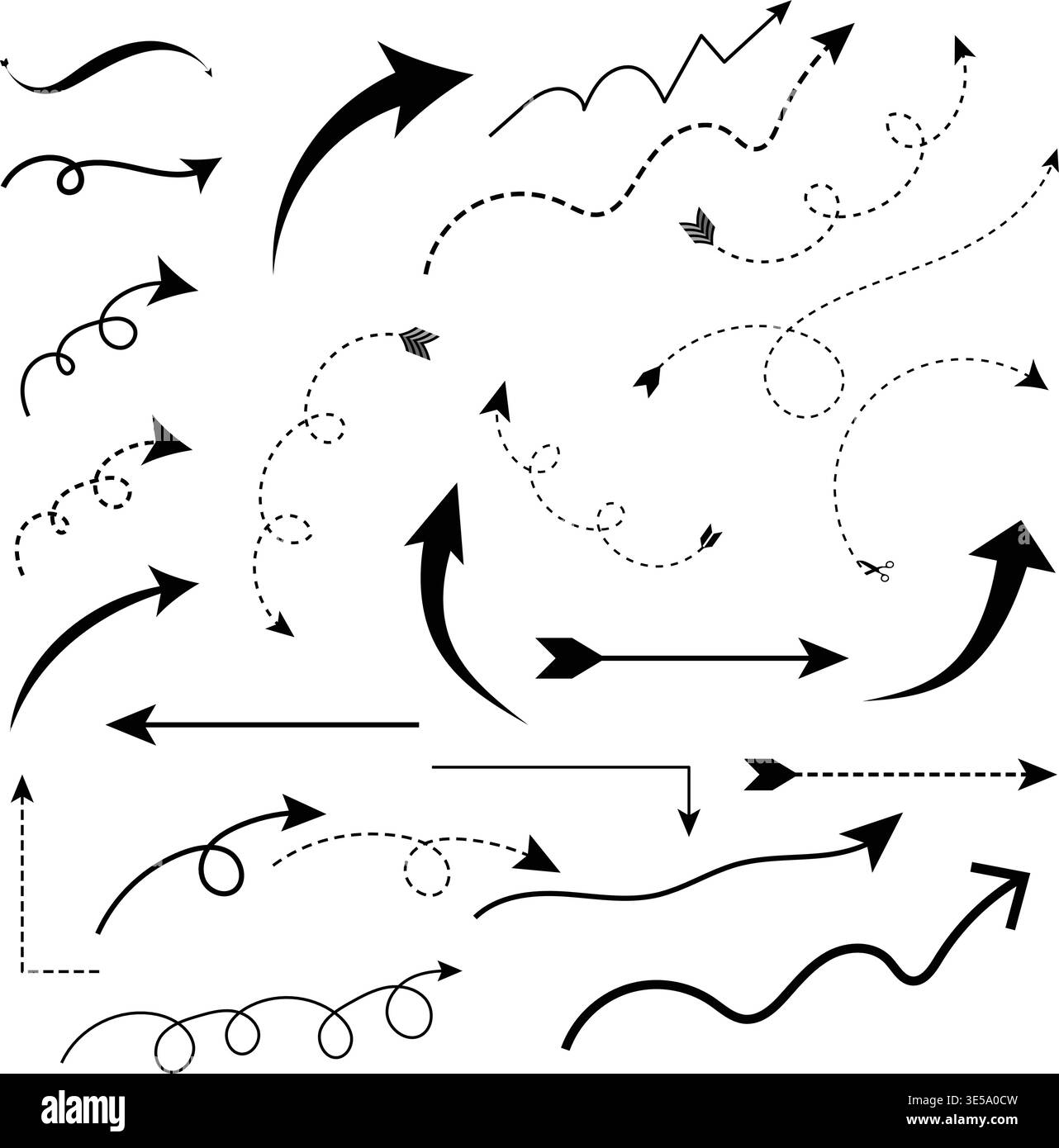 Black outline arrow icon set. Arrow vector symbols. Cursor direction ...