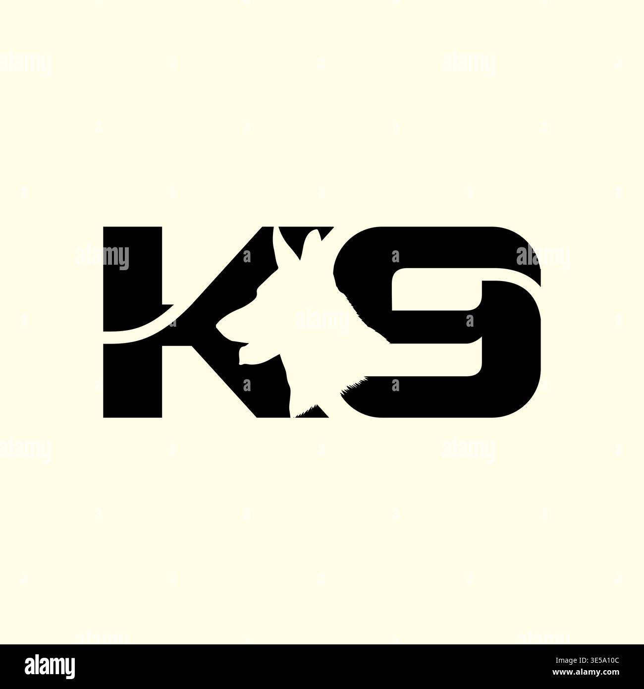 Modern K9 Dog Logo Stock Vector