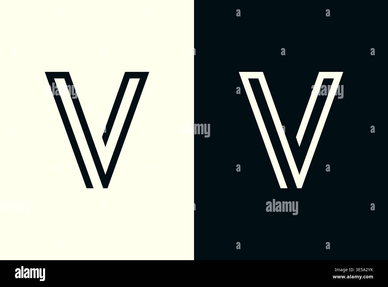 Professional V Alphabet Logo Design Stock Vector