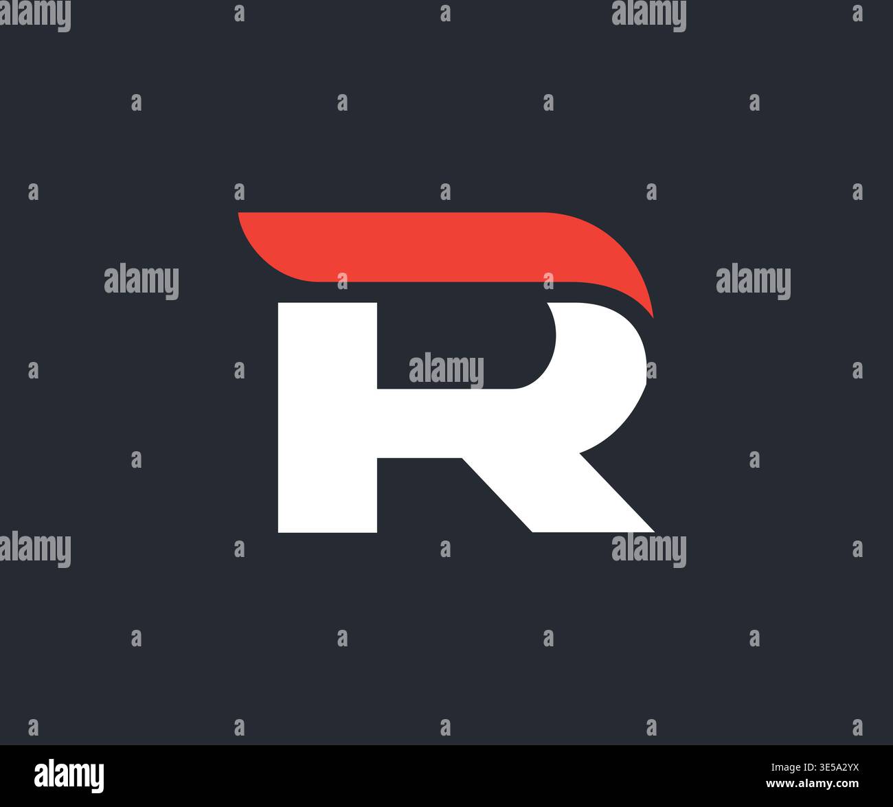 Modern Letter R Monogram Logo Design Stock Vector