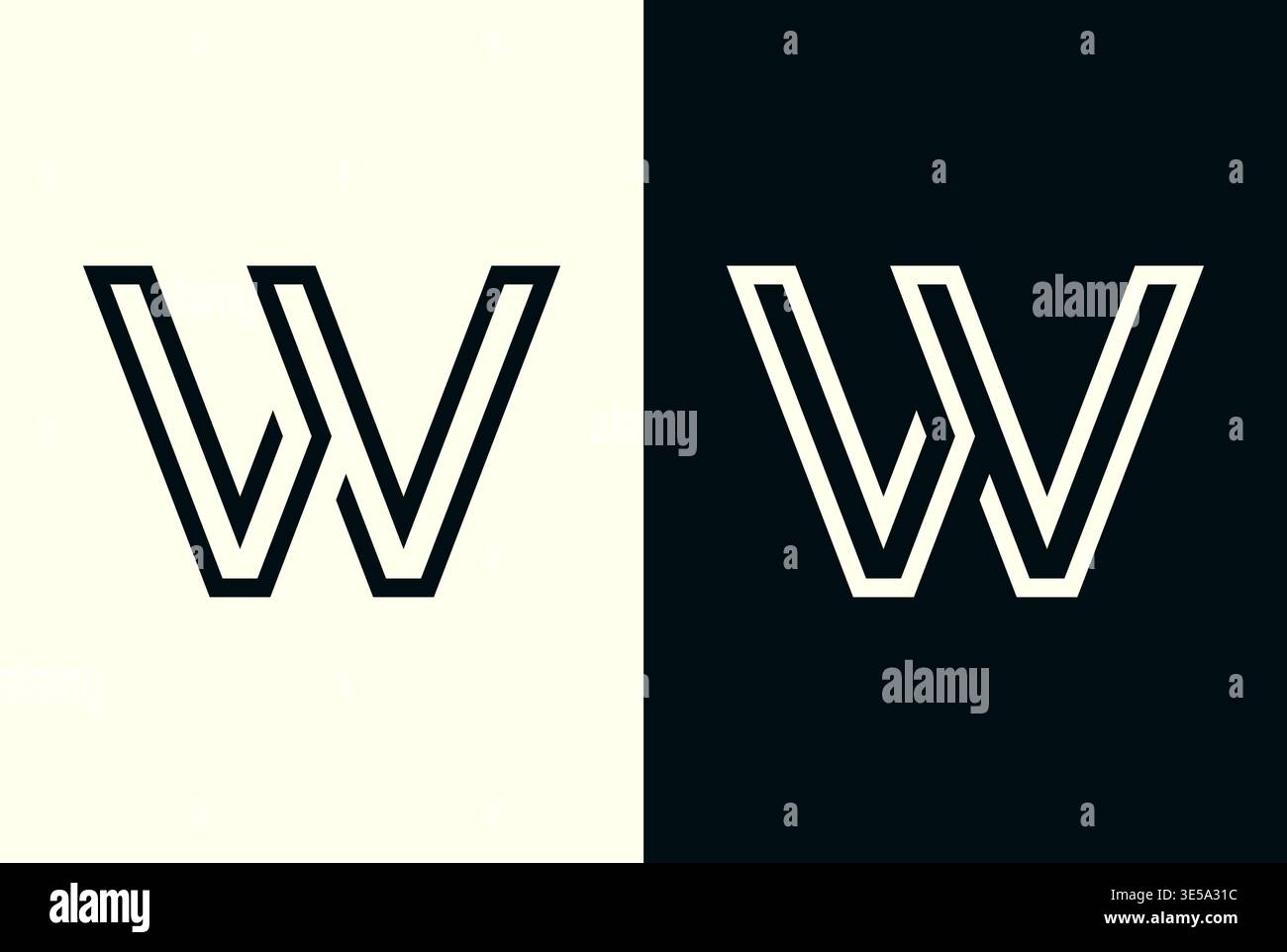Professional W Alphabet Logo Design Stock Vector