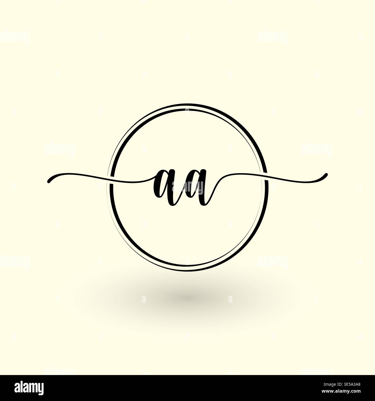 AA letter circle line logo Stock Vector
